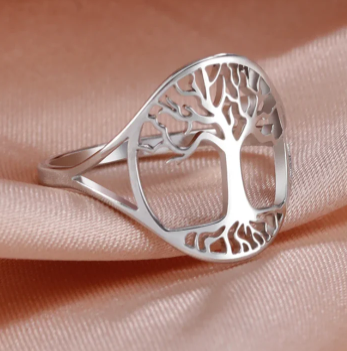 925 Sterling Silver Tree of Life Ring for Mom (Single)