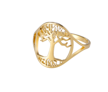 925 Sterling Silver Tree of Life Ring for Mom (Single)